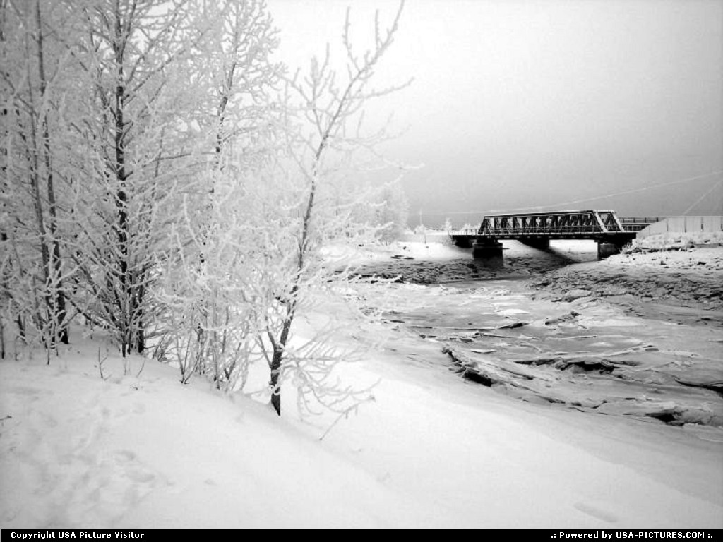 Picture by RhondaRogalski: Anchorage Alaska   alaska, cold, train, rail, bridge, snow, river, ship creek, frost, mist, fog, scenic