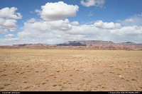 Arizona, Countryside between Chinle and Monument Valley, under a typical west american sky