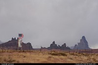 approaching Monument Valley under severe weather