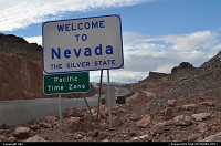 Not in a City : Nevada welcome sign. Not only are you changing state but also time !! do not forget !!