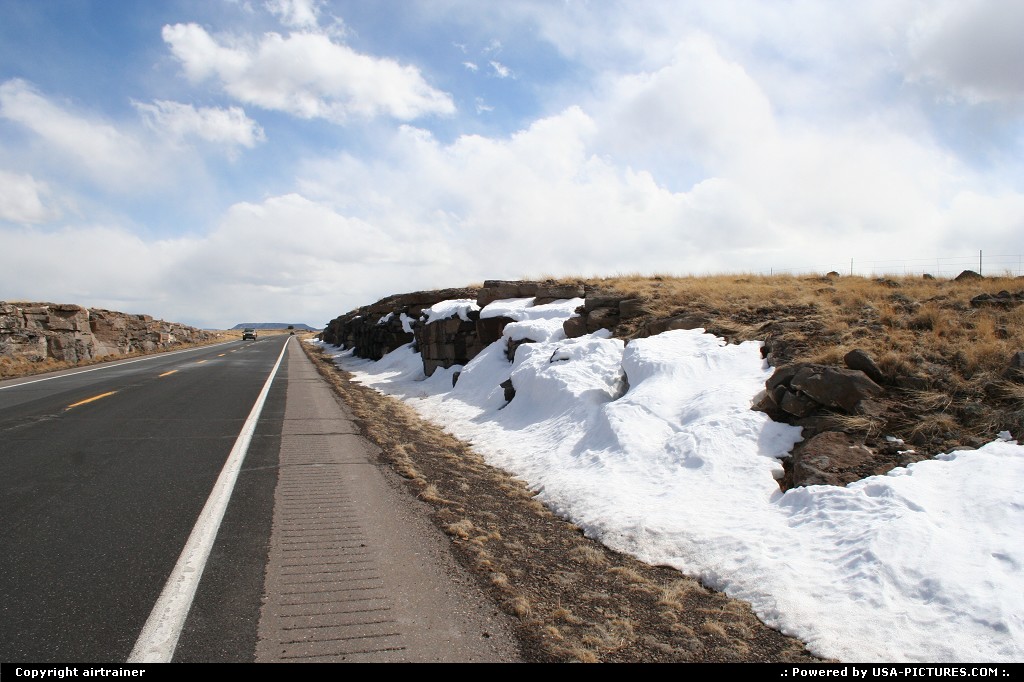 Picture by airtrainer: Hors de la ville Arizona   road, winter, snow
