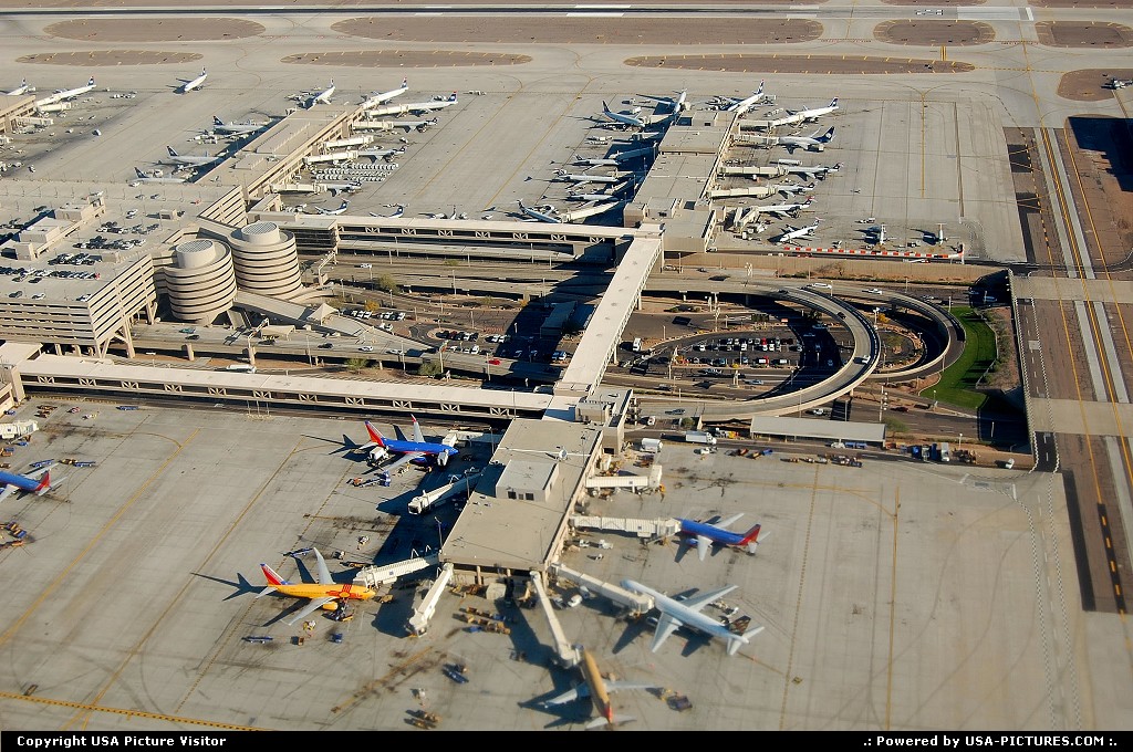 Picture by LoneStarMike: Phoenix Arizona   airport, aerial, terminal