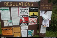 Regulations board in the campgroung.