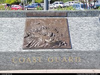 California, Marine memorial at Vista Point, north bank of Golden Gate Bridge