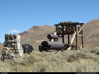 The mining city of Bodie once was the 3rd in California. Dismantled after World War II. Here are the remains of extraction machinery
