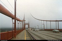 Not in a city : End of the afternoon as fog blankets the Golden Gate Bridge.