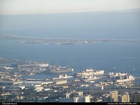 , San Diego, CA, A partly view of San Diego US Navy base during approach