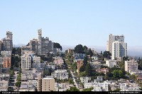 view from the Coit Tower, the famous Lombard Street can be seen in the center...