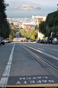 alcatraz, cable car track - san fransisco california