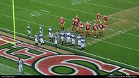 49 ers game against Seattle Seahawks. Niners won and keep a chance to play the superbowl