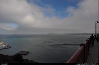 San Francisco drown into the fog, as often, seen year from the Golden Gate Bridge.