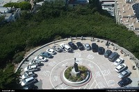 parking lot of coit tower, viewed from the top.