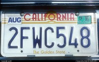 Van Nuys : Close-up on a local registration plate