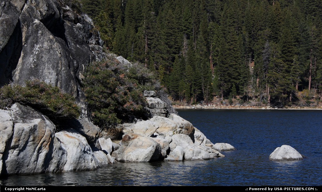 Picture by MnMCarta: Lake Tahoe California   lake,tahoe,emerald,bay,water,nature,mountain,rocks,view