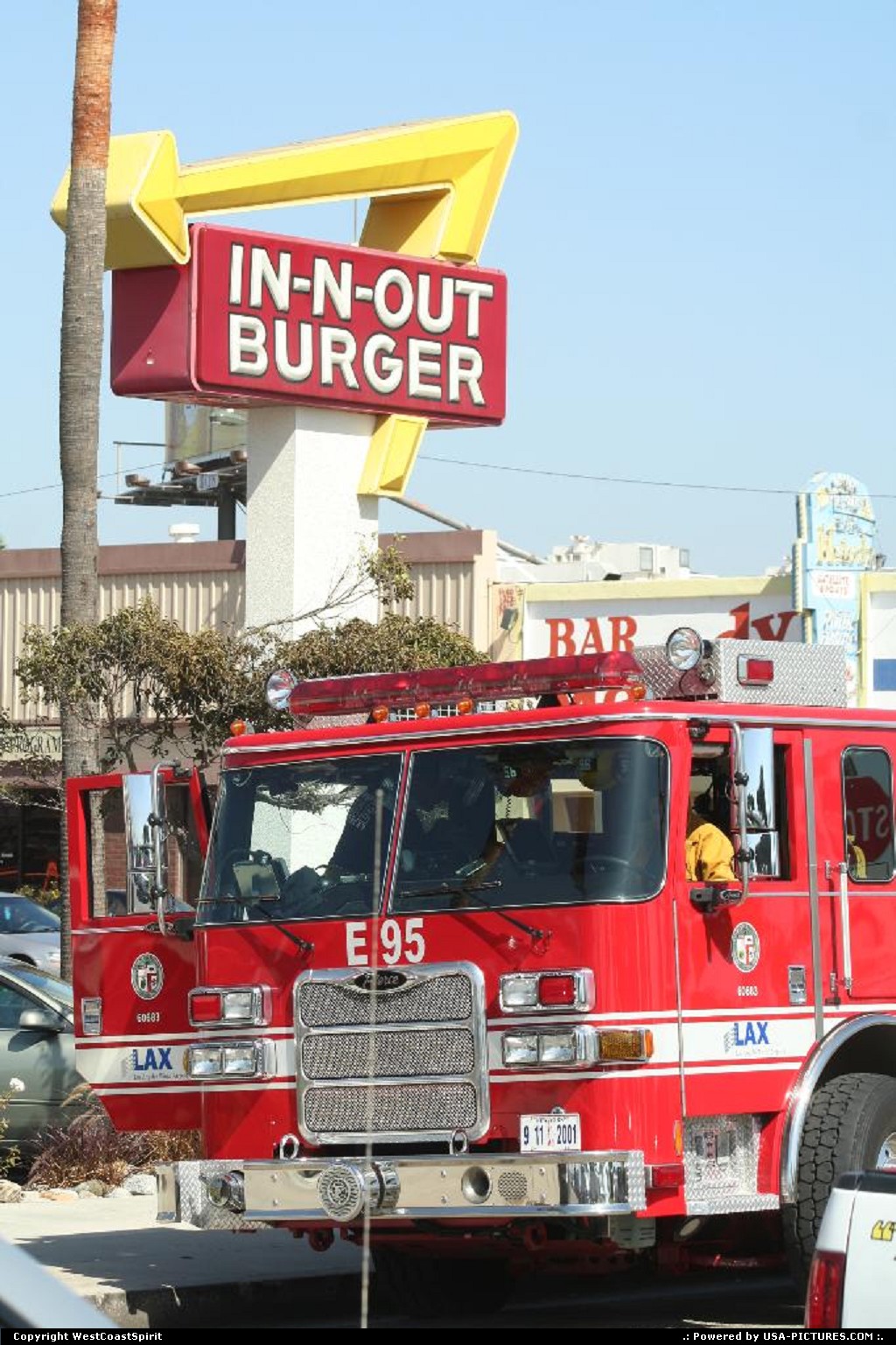 Picture by WestCoastSpirit: Los Angeles California   truck, firemen, lax, burger, in n out