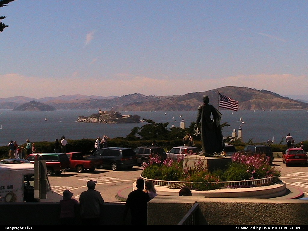 Picture by elki: San Francisco California   coit tower, alcatraz, telegraph hill, bay