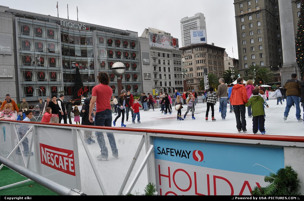 Picture by elki: San Francisco California   ice rink at union square san francisco