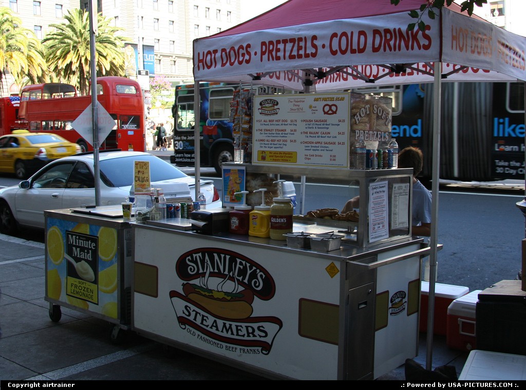 Picture by airtrainer: San Francisco California   hot dogs, pretzels, union square