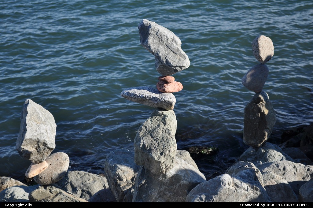 Picture by elki: Sausalito California   rock balancing, bill dan, sausalito