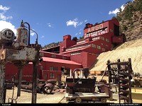 , Idaho Springs, CO, Idaho, where the gold rush began as they say... Minutes before our rafting ride. 