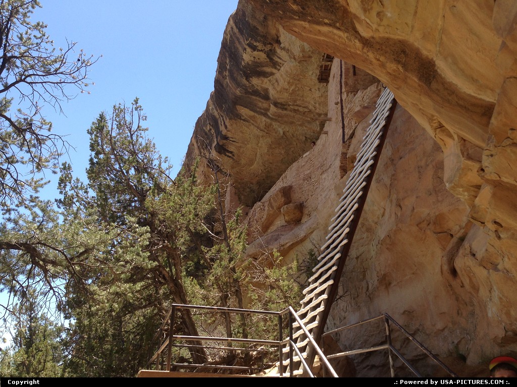 Picture by WestCoastSpirit:  Colorado Mesa Verde Balcony House kiva, pithouse, ladder, tunnel