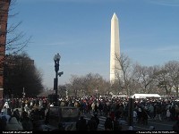 Washington : The massive crowd (2+ million), hours before inauguration, here seen from the George Washington Obelisque on the mall in Washington DC.