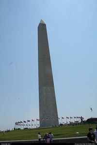 The Washington monument dedicated to George Washington.