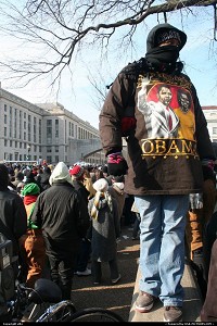Washington : Barack Obama Inauguration day 01 20 2009, tous le monde portait un vétement à l'éfigie de barak obama