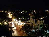 Duval street at night from the top of La Concha Hotel