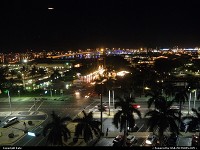 Florida, The port of Miami at night viewed from the Holiday Inn. Very good value for money !