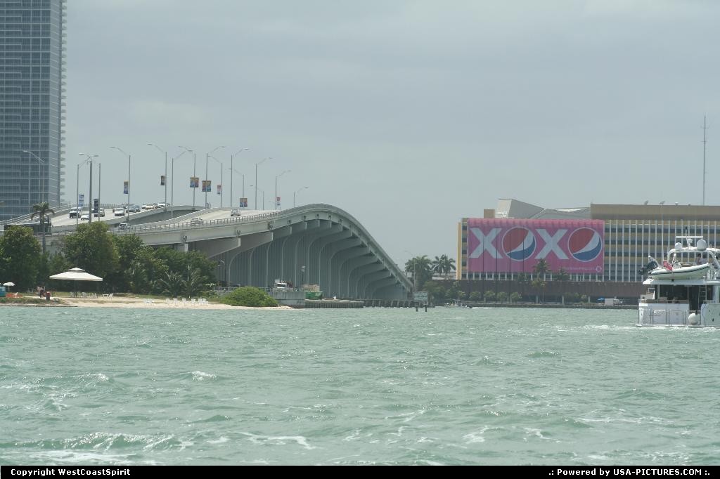 Picture by WestCoastSpirit: Miami Florida   bridge, sea, bay, beach, newspaper