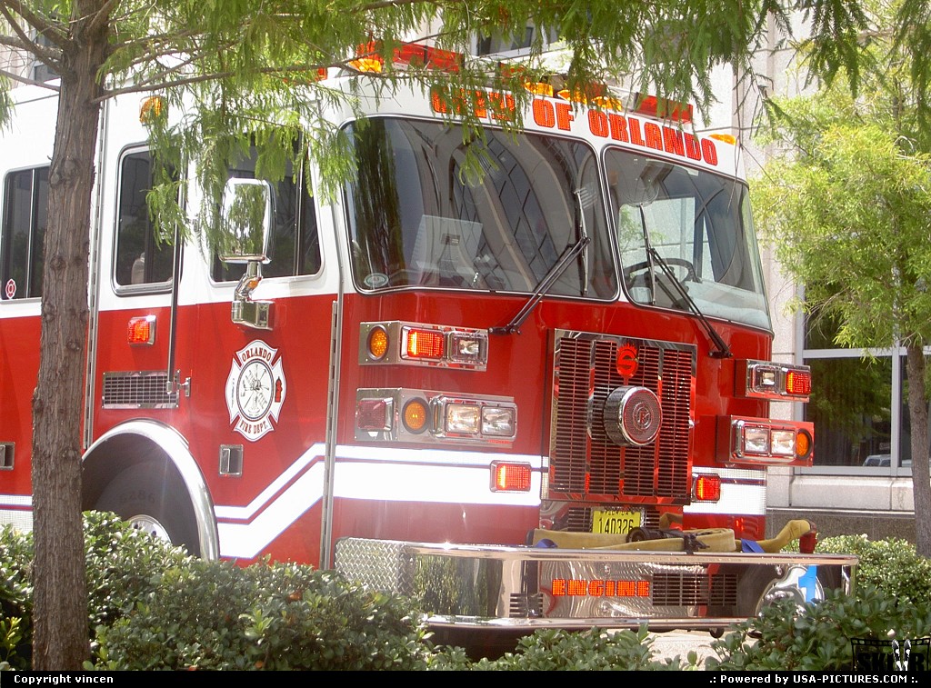 Picture by vincen: Orlando Florida   fireman firemen truck fire
