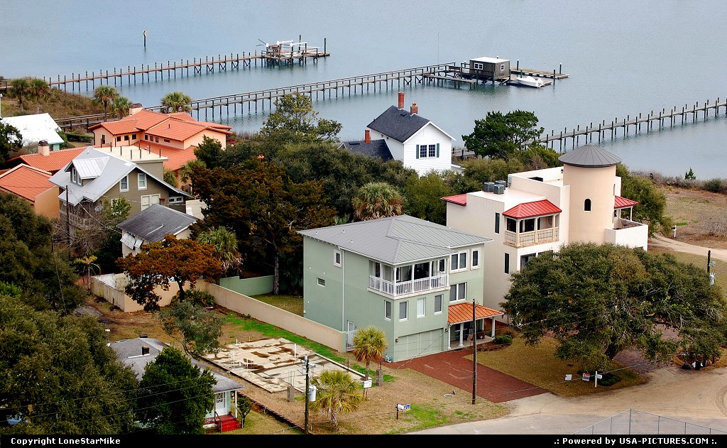 Picture by LoneStarMike: Saint Augustine Florida   homes, boat, docks, aerial, lighthouse