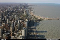 Illinois, Chicago Beach from Hankook building observatory.