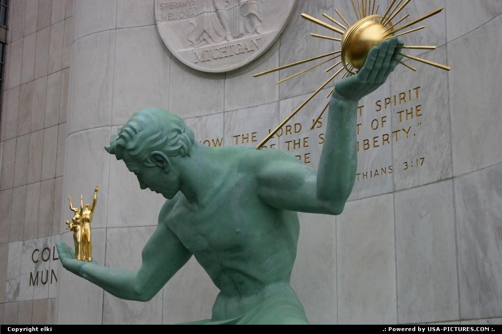 Picture by elki: Detroit Michigan   detroit spirit of detroit statue