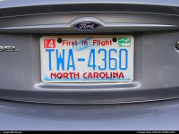 North-carolina, TWA... first in flight... What a nice plate for my 1st visit to North Carolina in 2006 !