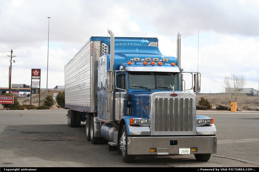 Picture by airtrainer: Gallup New-mexico   truck, interstate, Peterbilt, gas, station