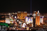 Las Vegas : Le Strip, depuis le sommet de la tour Eiffel