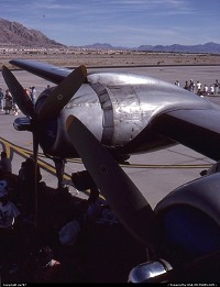 Nellis AFB : Starboard engines of the BAHF/Berlin Airlift Historical Foundation's pristine Douglas C-54 Skymaster.