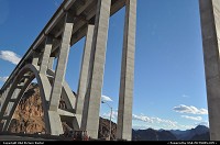 View of the Mike O'Callaghan – Pat Tillman Memorial Bridge from the old I93 by the Hoover Dam. Quite impressive! Project I93 bypass 