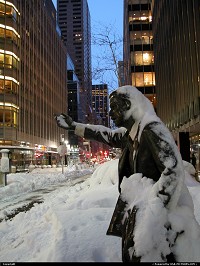 , New York, NY, NYC after a snowfall historical