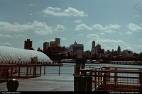 View of the Hudson river from the piers