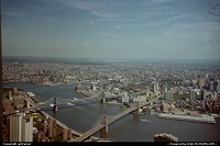 New York : Le Brooklyn Bridge et le Manhattan Bridge vus depuis le sommet du World Trade Center, un endroit inoubliable !