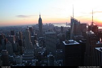 New York : New York sunset from Rockfeller center