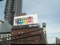Colorful billboard for a popular media player in NYC