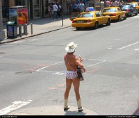 The famous Manhattan cowboy and his guitar...