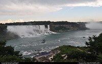 Les superbes chutes du Niagara (Partie Americaine) depuis le sol Canadien