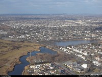 Not in a City : On final approach to JFR runway 31R, North Woodmere Park is under the right wing.