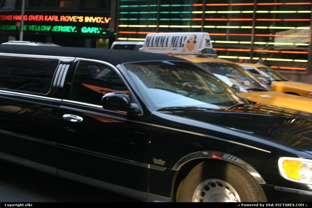 Picture by elki: New York New-york   Time square cabs limousine