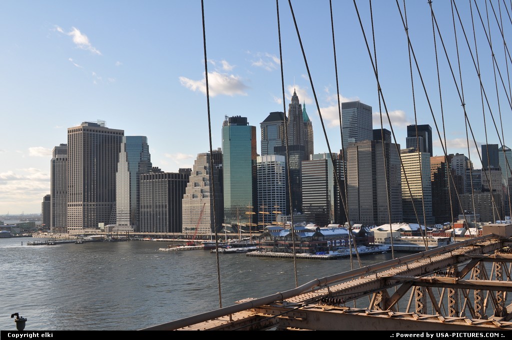Picture by elki: New York New-york   Brooklyn bridge manathan